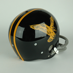 Football helmet, Youth shops M. Dressed up now as an Iowa throwback 1971